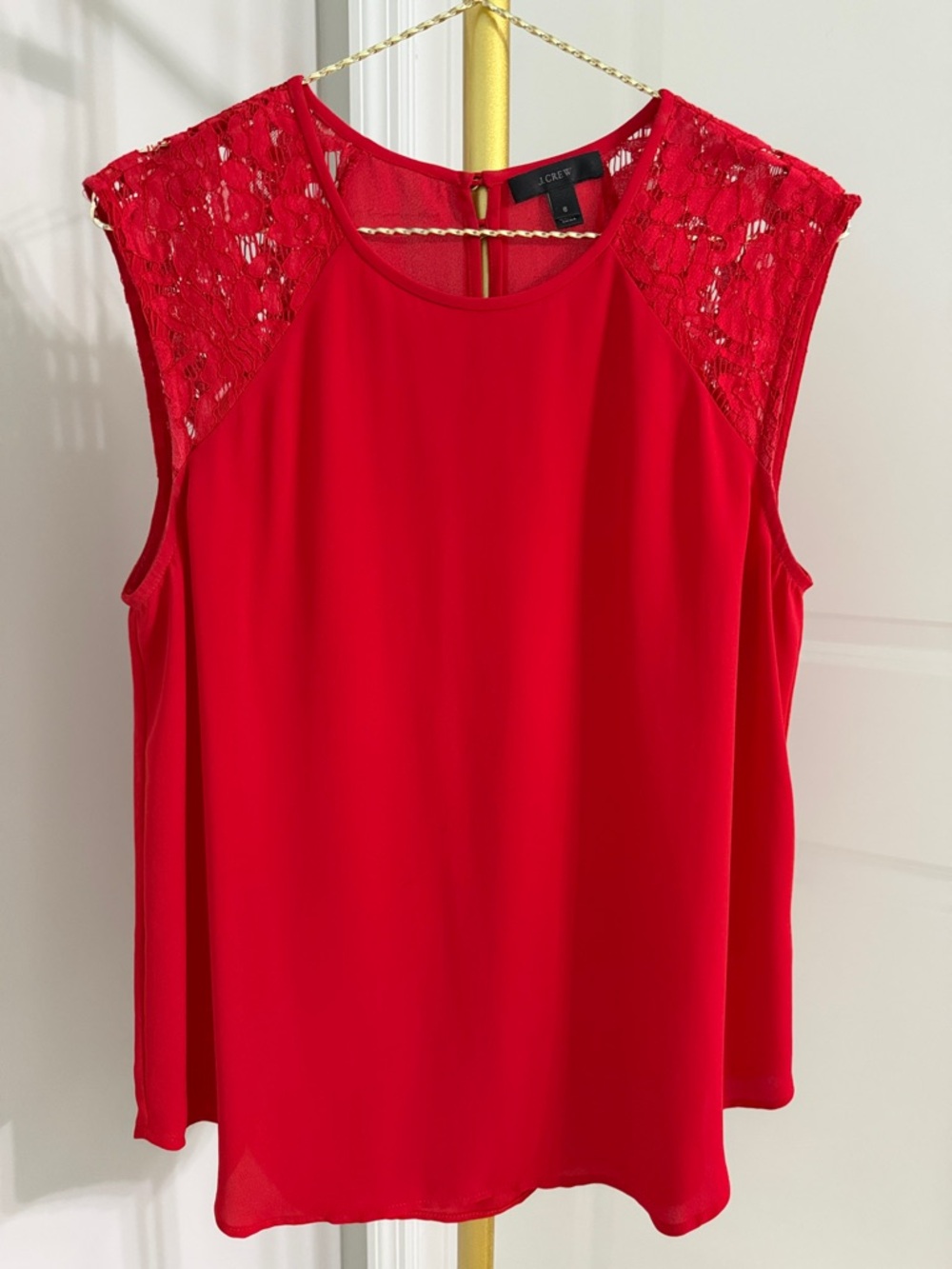 J. Crew Red Lace-Trim Sleeveless Camisole
